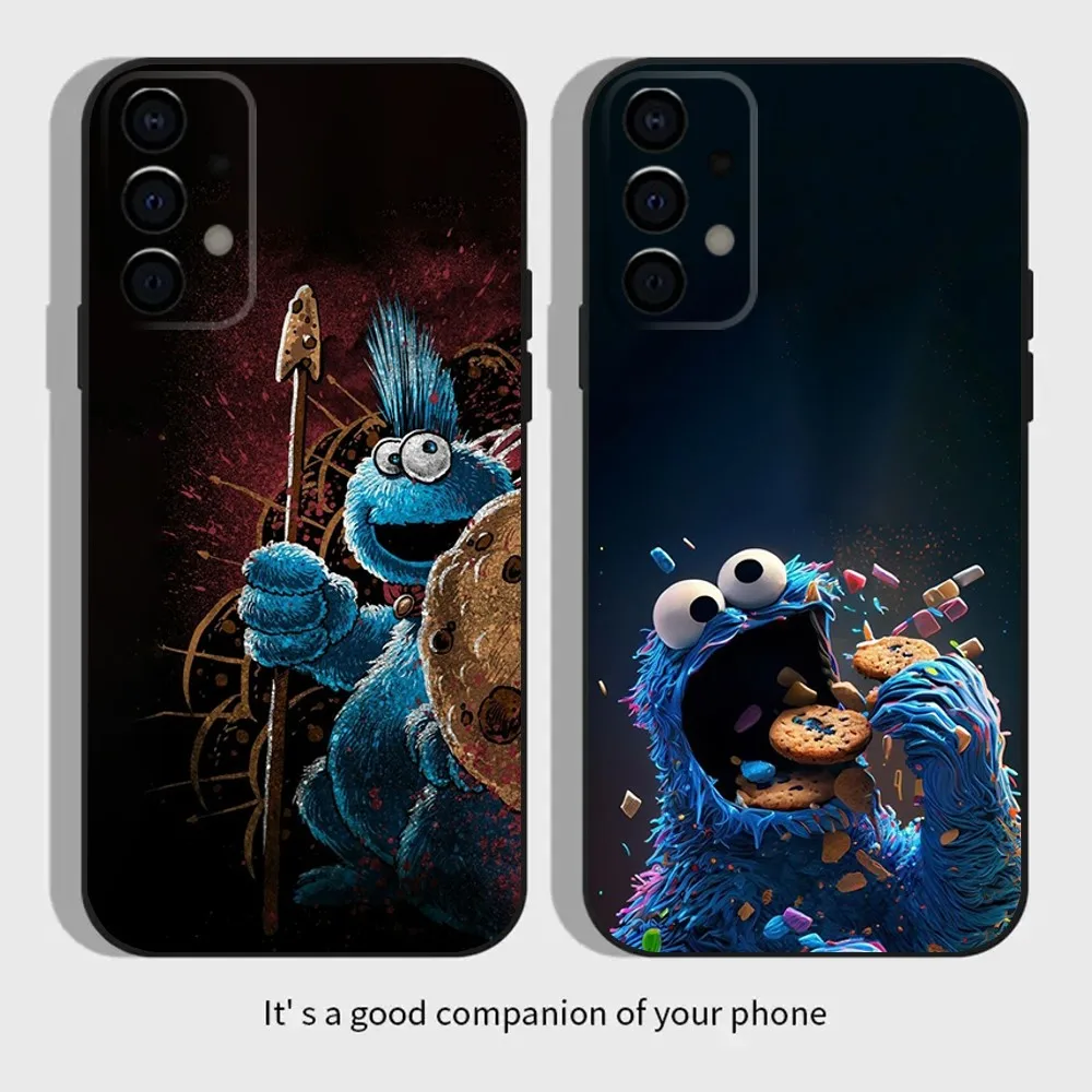 Funny C-Cookie-M-Monster Phone Case For Samsung Galaxy A13,A21s,A22,A31,A32,A52,A53,A71,A80,A91 Soft Black Cover