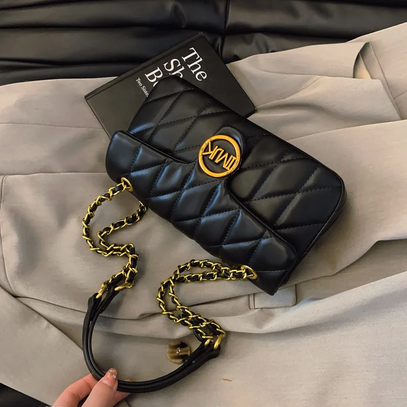 الشتاء شعبية حقيبة أنيقة المرأة 2026 الفاخرة الاتجاه الجديد حقيبة مربعة صغيرة الماس سلسلة Crossbody الكتف حقيبة نسائية #2