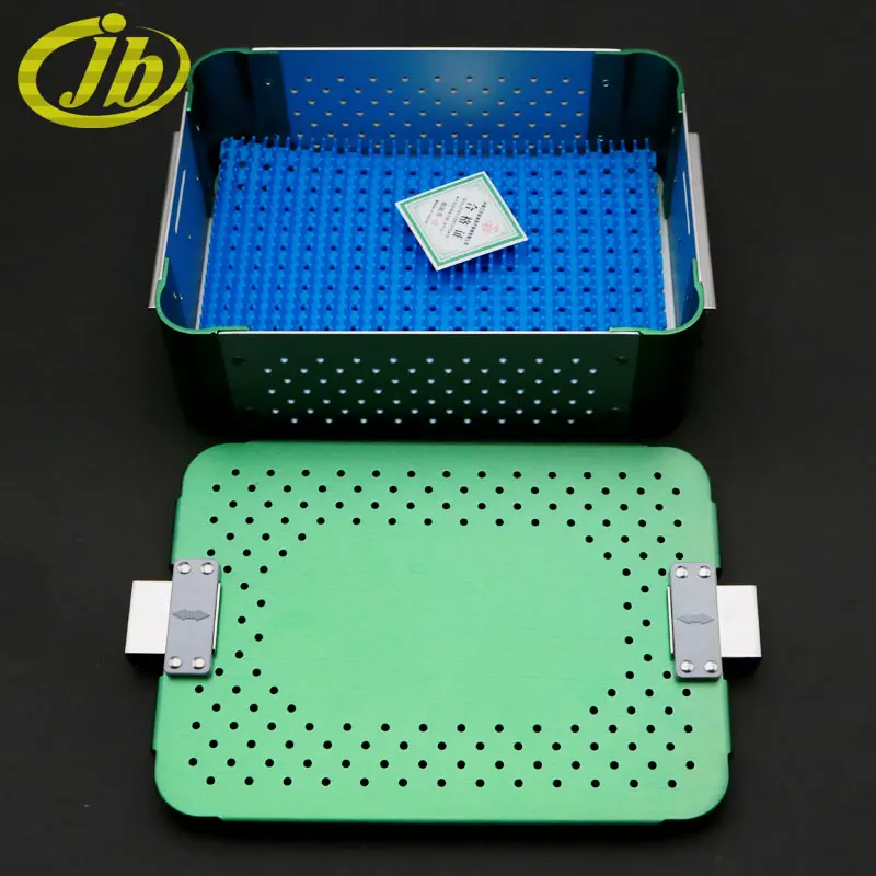 Sterilising trays green single-deck autoclave sterilization surgical operating instrument medical sterilization box