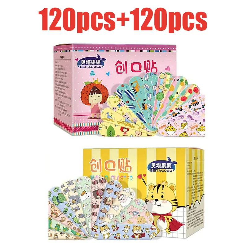 

60-240Pcs Cartoon Animal Pattern Hemostatic Kids Band-Aid Self-Adhesive Bandage First Aid Emergency Kit Wound Plaster Patches