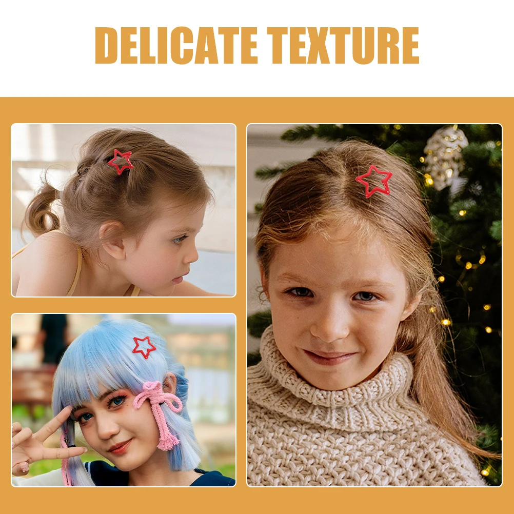 

40Pcs Star Hair Clips Kawaii Cute Metal Snap Clips for Women Kids Decorative Hair Accessories Party Wedding Daily Wear