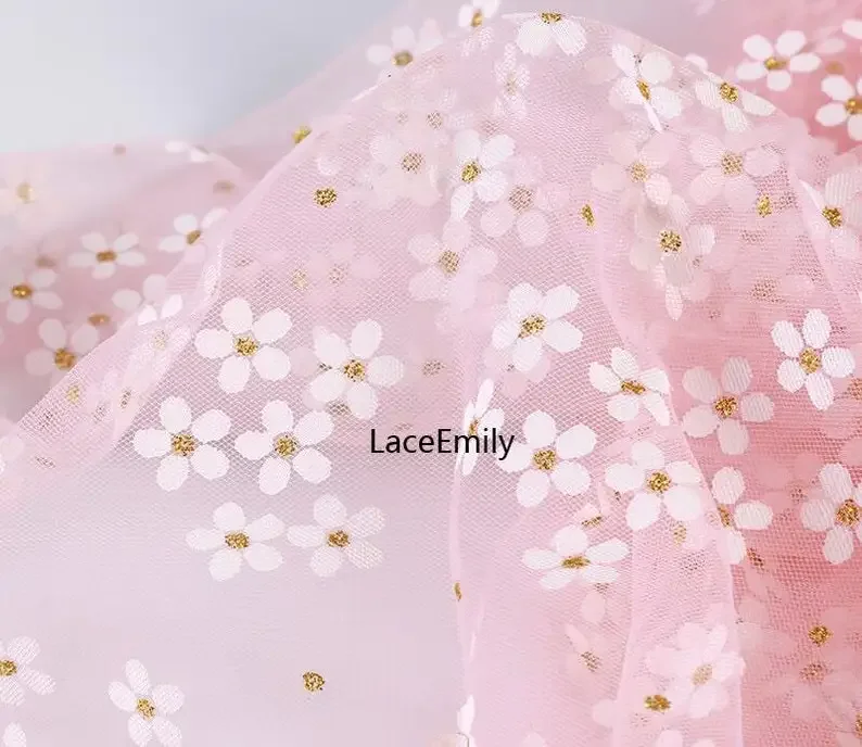 10 colors Flower printing soft tulle fabric delicate floral tulle lace for Girl Dress, Party Dress, Costume design 59