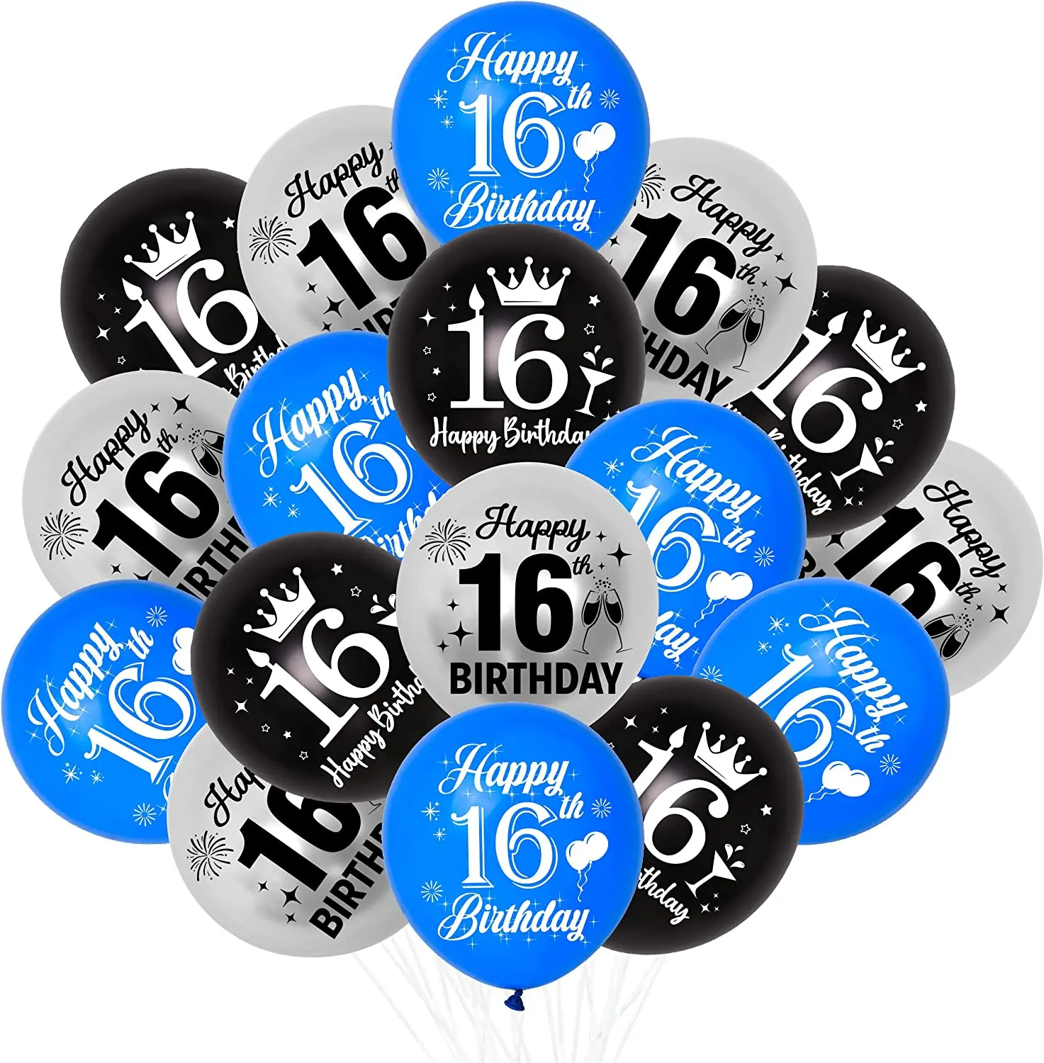 

45pcs 13th Birthday Balloons OMG UR A Teenager Birthday Decorations Blue Black White Latex Balloon Set for 13 Years Old Boy