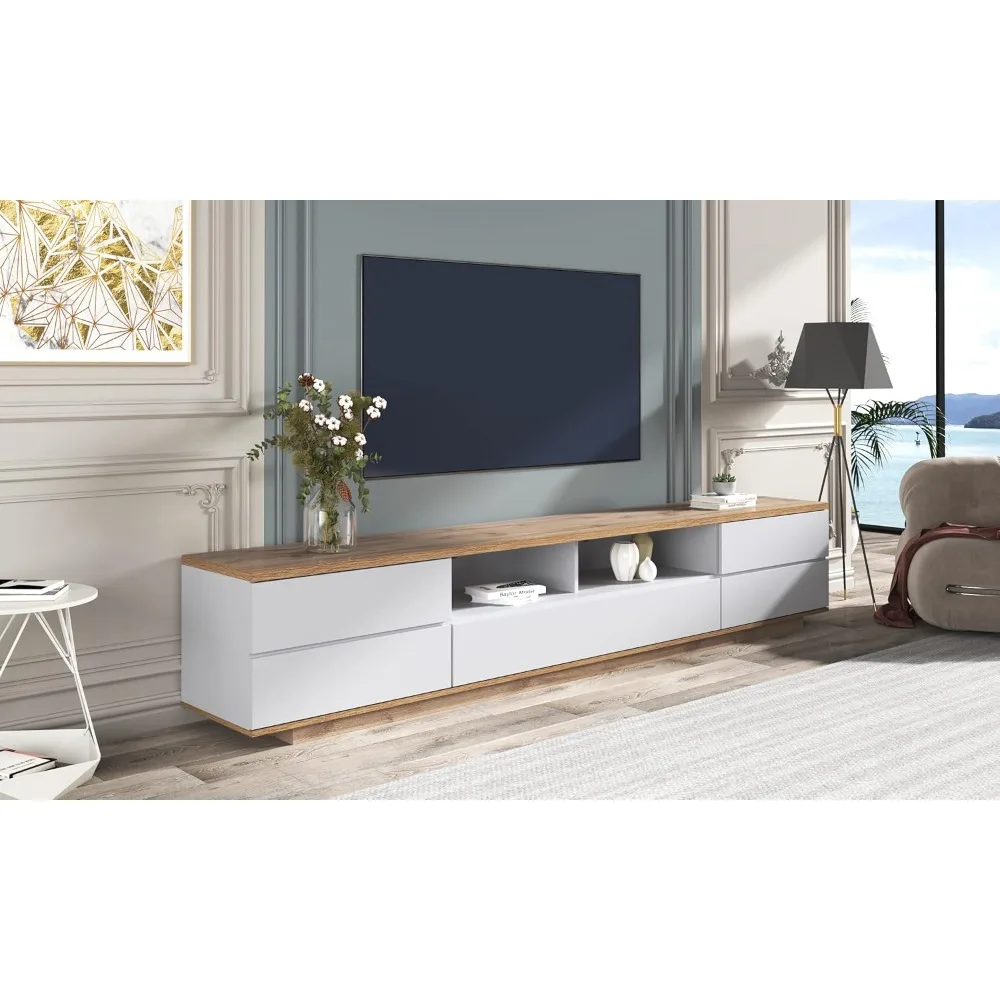 TV Stand Entertainment Center with Storage Cabinets & Open Shelves, Up To 80”, Easy Installation, TV Cabinet