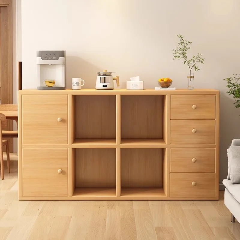 

Solid wood short bookcase Middle antique living room display cabinet Side cabinet Crack storage cabinet Locker Locker