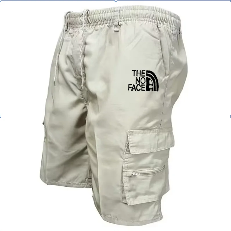 Herren Cargo-Shorts mit Spinnenmuster, Outdoor-Overall, elastischer Bund, Radlerhose, viele Taschen, lockere Passform, Arbeits- und Strandshorts, Sportshorts. – Detail 3