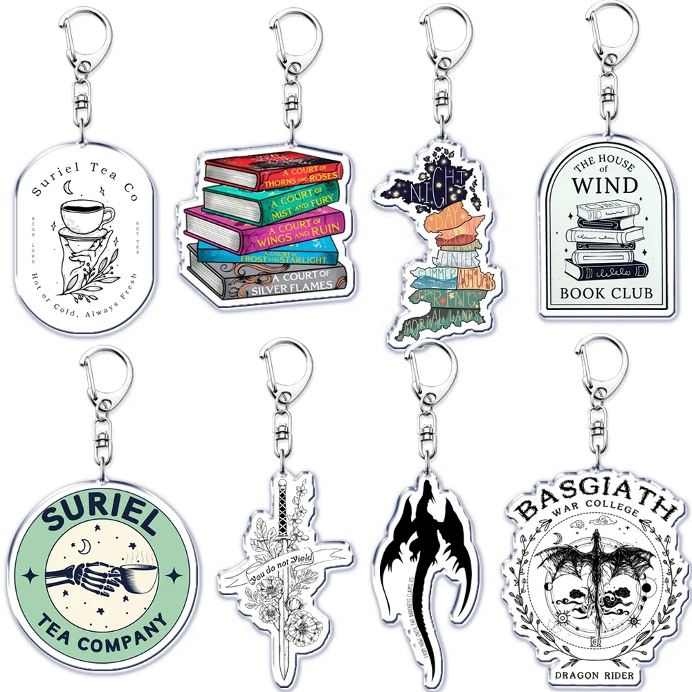 

Acotar Keychain for Accessories Bag Pendant Rhysand Feyre A Court of Thorns and Roses Key Chain Ring Keyring Jewelry Fans Gifts