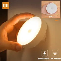 Xiaomi Night Lamp With Motion Sensor Night Light Rechargeable Portable Led 88° Rotating Magnetic For Kitchen Room Bedside Table