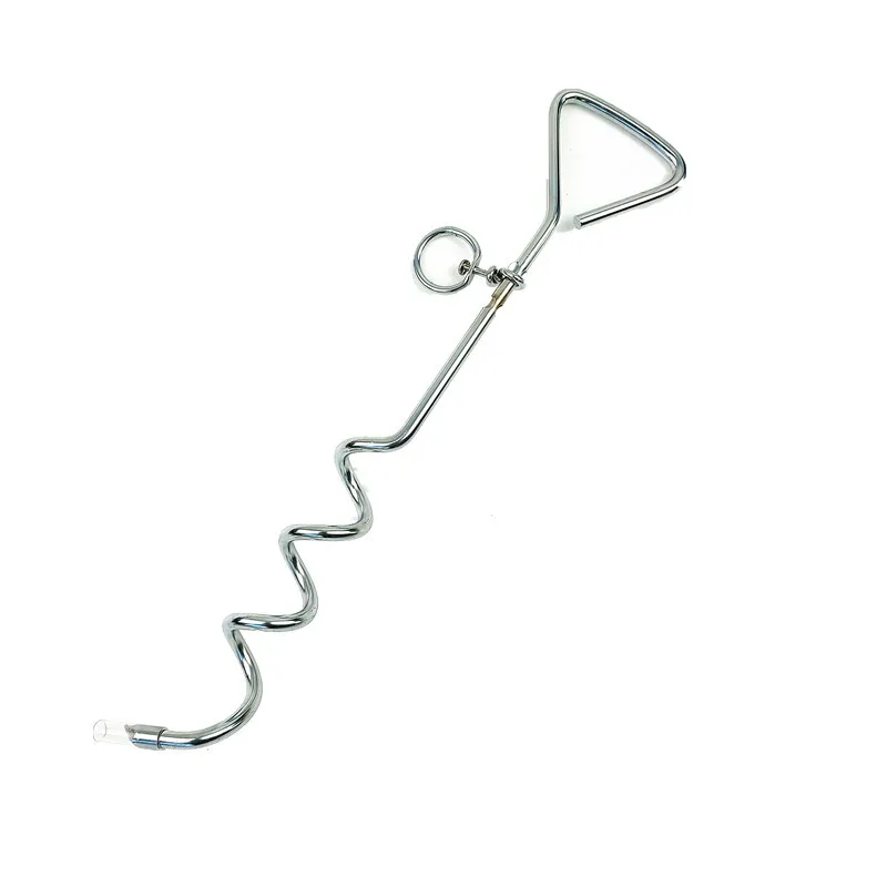 Outdoor Camping Dog Stake Pet Leash Pet Dog Tie Stake Reusable Spiral Ground Pegs Metal Stakes For Large Dogs Leash Single Spike view 5