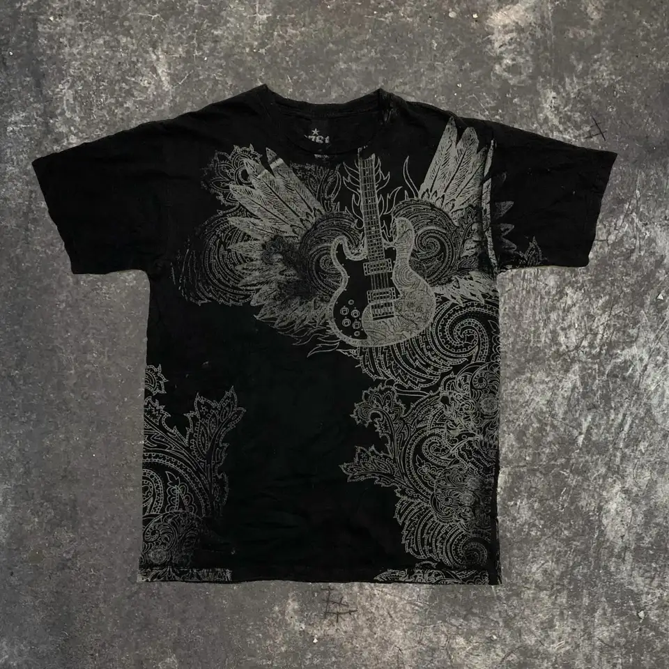 Playera de algodón vintage Y2K Southpole, con gráfico gótico, corte oversize, unisex, estilo urbano, suave 5