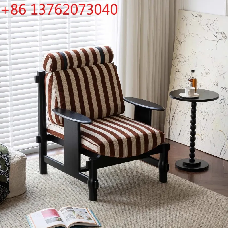 TT الفرنسية خمر الخشب الصلب النسيج كرسي أريكة واحد غرفة المعيشة شرفة أريكة استرخاء كرسي خلفي