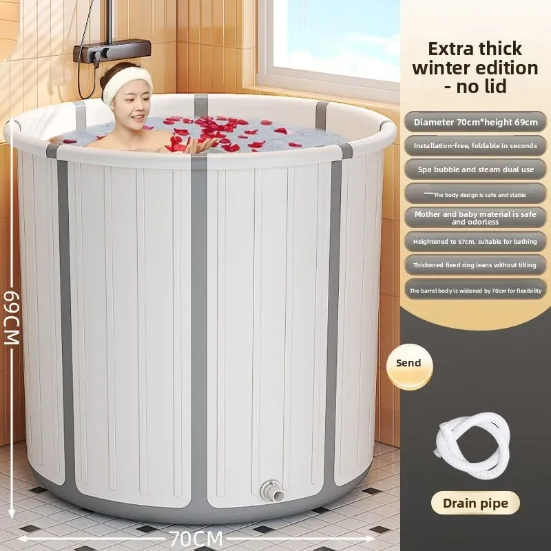 Hot Tub Bathtub Warm Temperature Folding Spa Tub Children Kids Collapsible Baby Bath Tub Inflatable Portable Bath Tub Family
