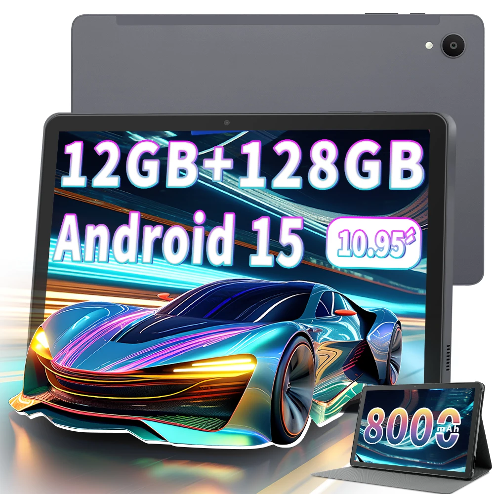 

2025 Android 15 Tablets 10.95 inch, 12G RAM+128G ROM/1TB Expansion, 8000mAh, Octa-Core, 1280*800IPS, 2 in 1 Tablet Perfect Gift