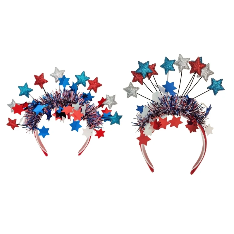 

Patriotic Star Headbands Adjustable Fashion Hair Hoop Birthday Party Headwear Dropshipping