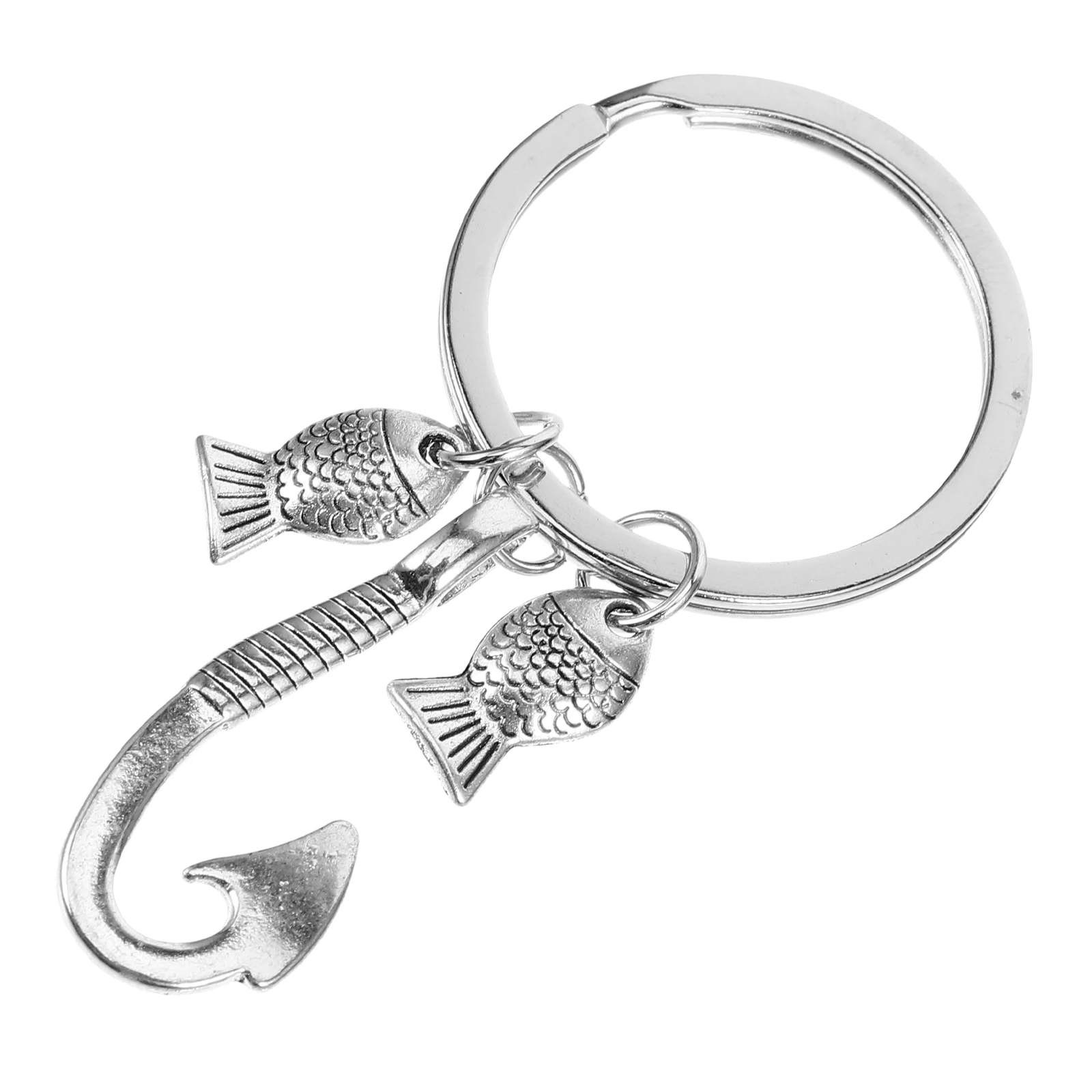 

Metal Keychains Durable Bag Charm Car Key Holder Gifts for Dad Fishing Themed Accessories Popular Jewelry Creative Key Rings