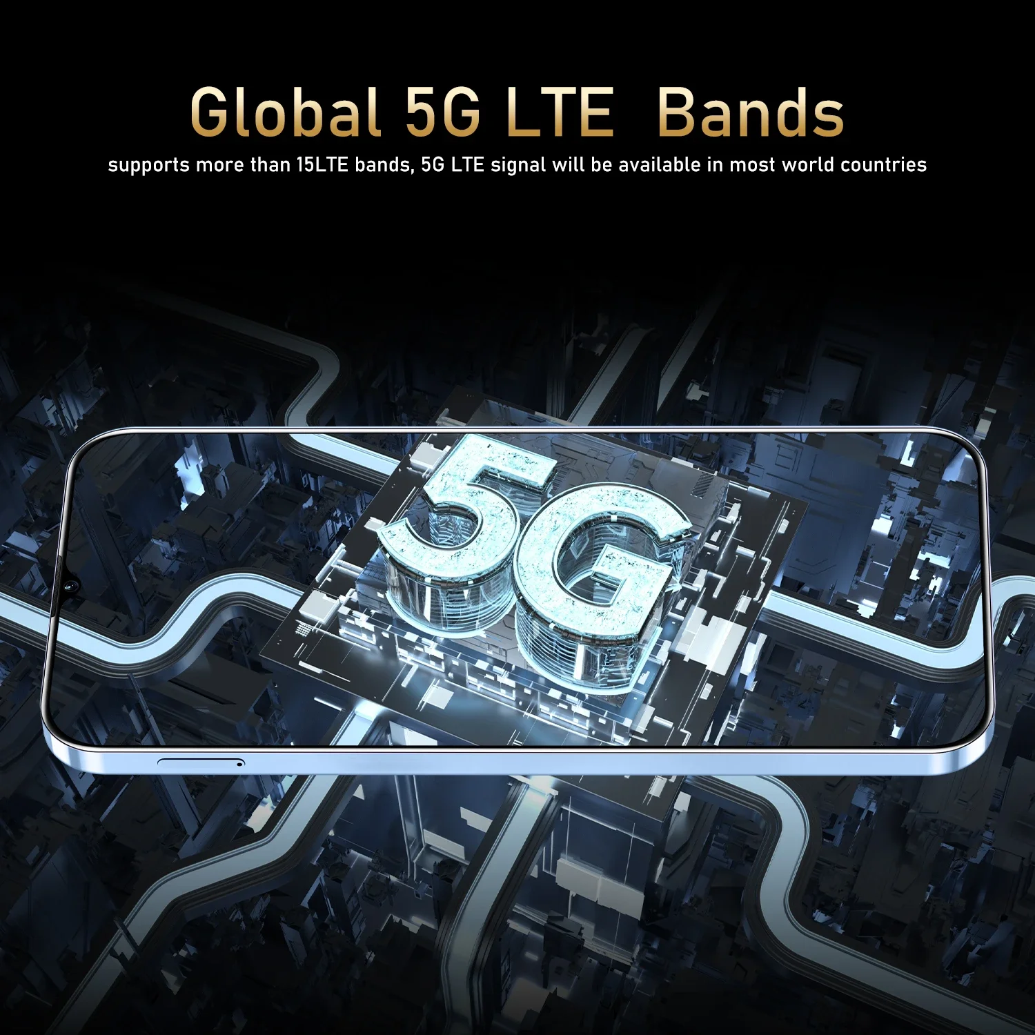 F6 Pro 5G Global Version 7.3HD Screen 16G + 1T 7000Mah Android14 Cellulare Dual Sim Face Unlocked Mobile Phone 108MP Cell Phone