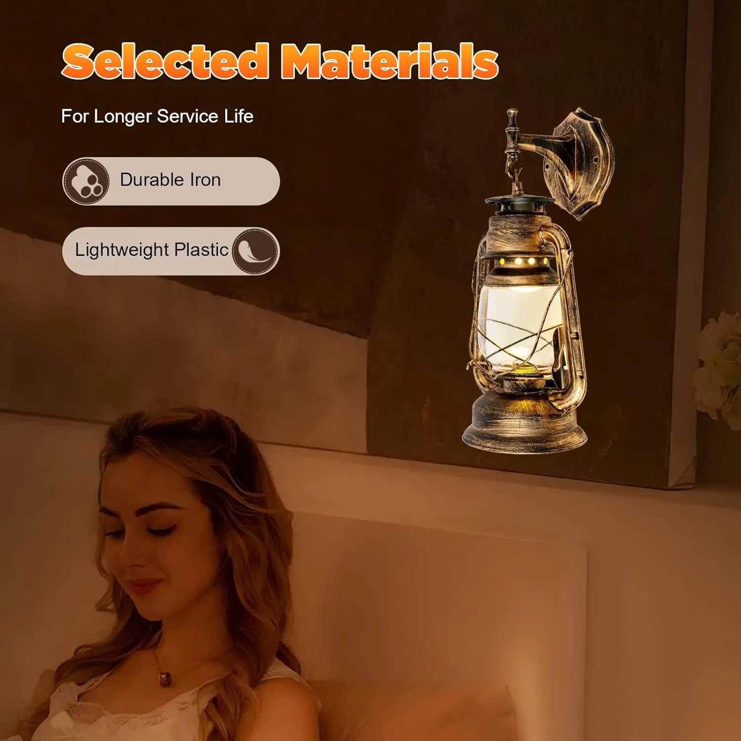 ريفي الجدار الشمعدان فانوس، مزرعة خمر فانوس مصباح E27 الجدار تركيب المصابيح داخلي في الهواء الطلق الجدار الشمعدان الديكور #4