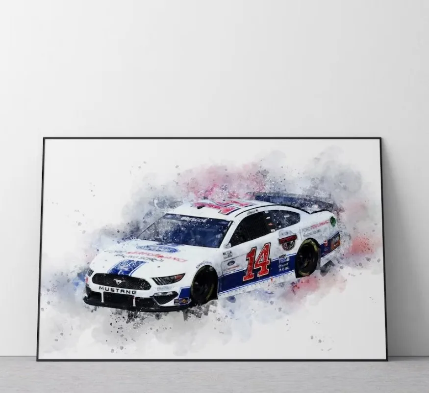 Abstract Watercolor Car Poster World Renowned Brand Racing Car Canvas Painting Wall Art for Office Living Room Home Decoration