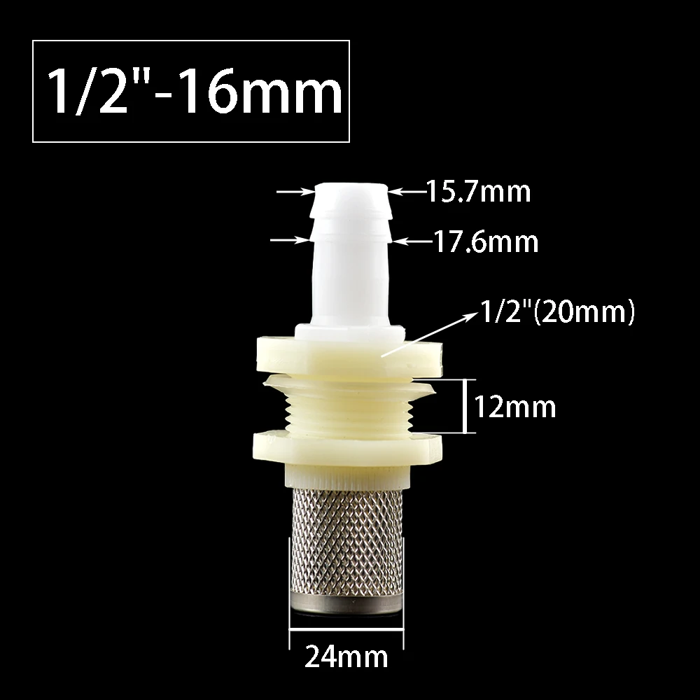 1pc Barb Tail 4/6/8/10/12/14/16/18/20mm Water Connector With ABS 1/2\