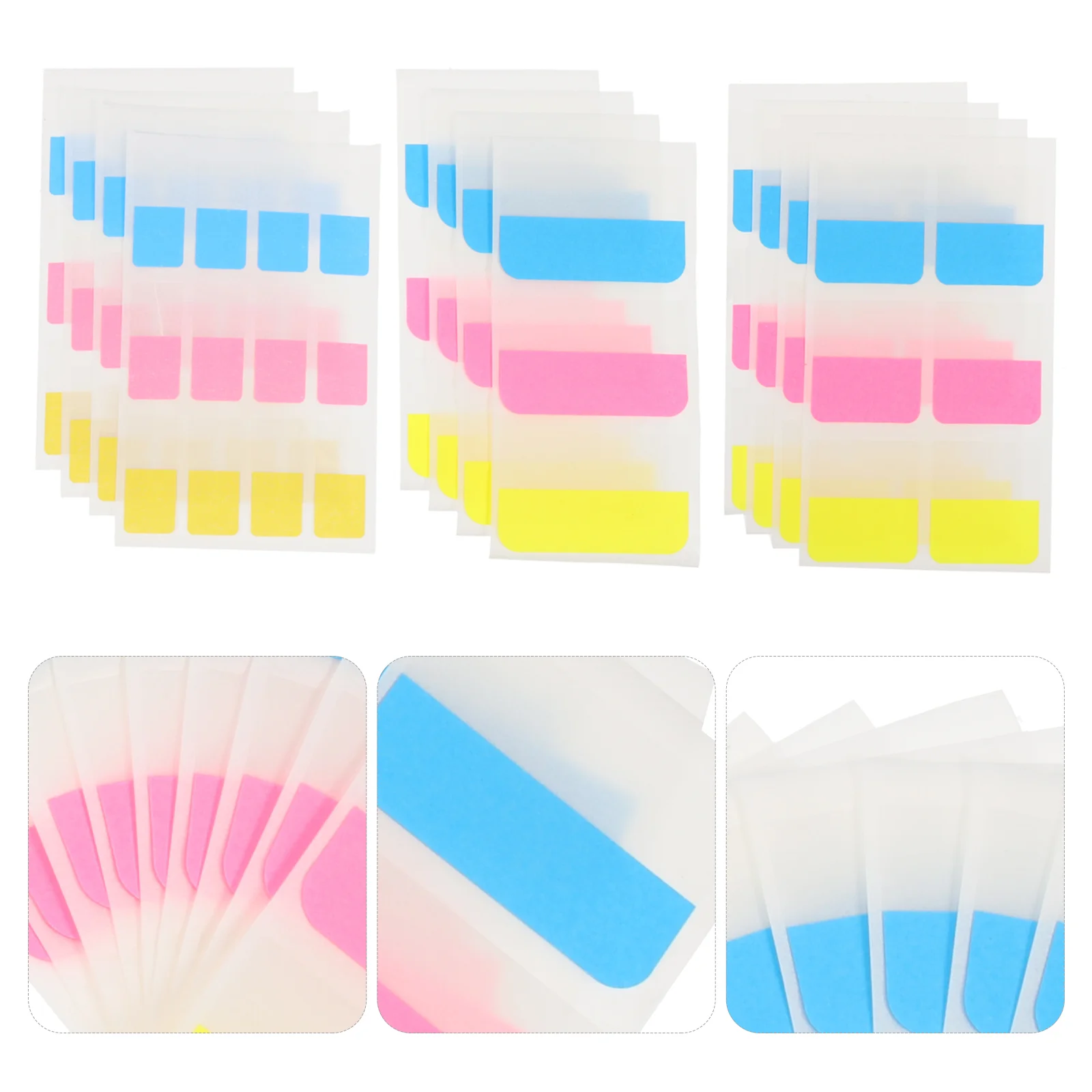 

3 Sets Index Sticker Book Annotation Supplies Colored Page Marker Self-adhesive Tabs Mat Label Sticky