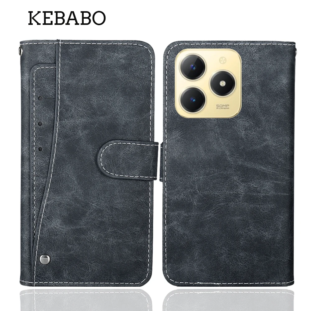 

Кожаный кошелек Realme C61 C63 C65s C67 4G 5G Global Case Модный роскошный защитный чехол на заказ Стиль книги для телефона