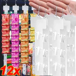 12/1Pcs Plastic Snack Hanging Strips Store Snacks Display Hanger with Hooks Merchandising Storage Clip Strip Supermarket Racks