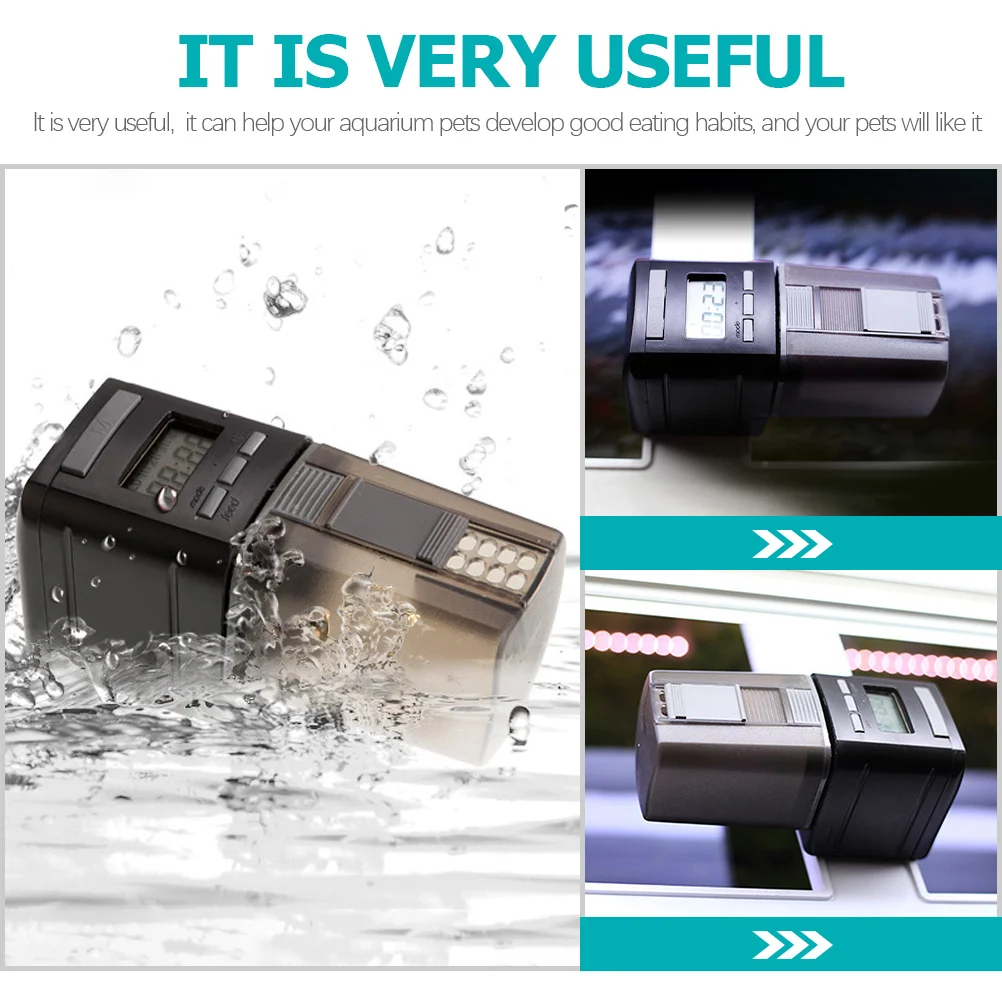 

1Pcs Automatic Fish Feeder LCD Timer Adjustable Feeding 1-4 Times Daily for Aquarium Fish Tank Auto Food Dispenser Electric