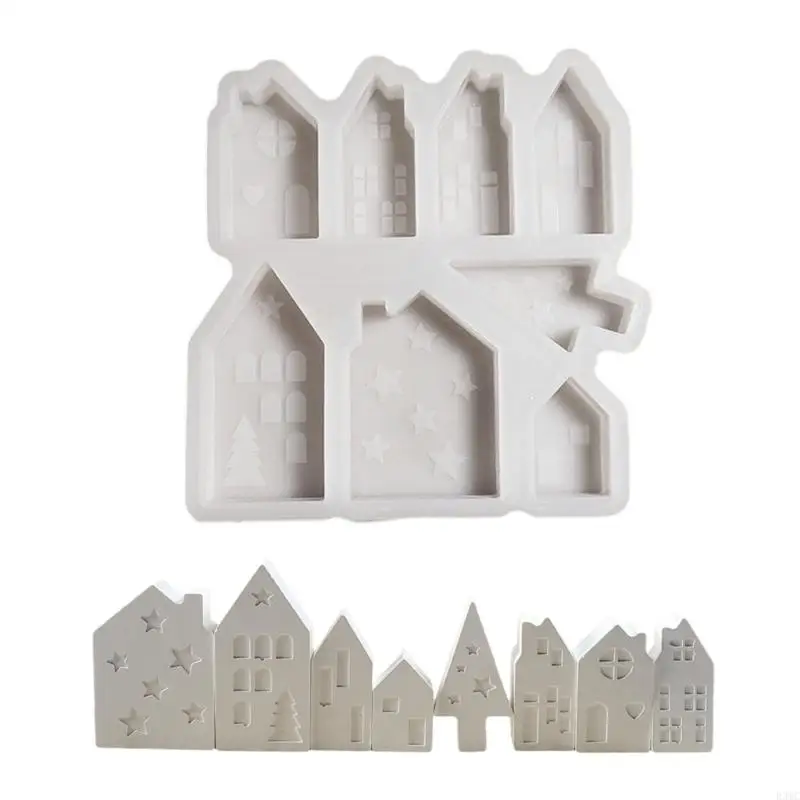 

R3MC House Shaped Silicone Mould Crafting Ornaments for Home Office Enhancements
