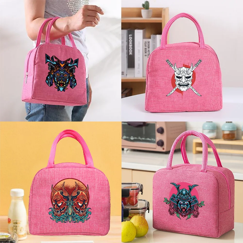 Women Lunch Bag Insulated Portable Camping Picnic Travel Lunch Bags Food monster Print Bento Handbag Fashion Thermal Pouch