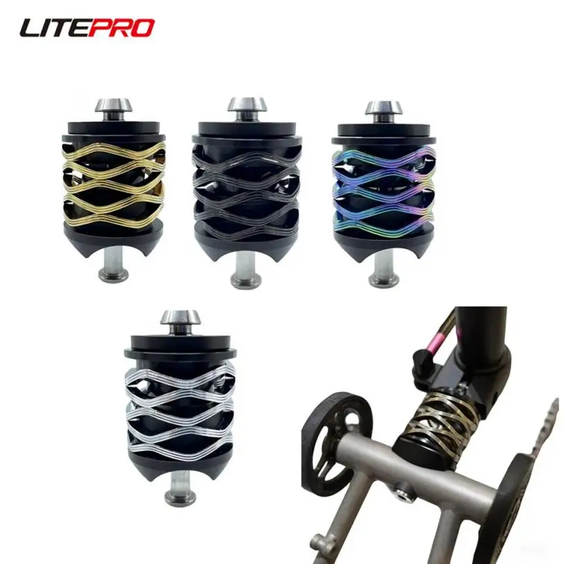 Litepro Für Brompton T/Pline Faltrad Hinten Stoßdämpfer Klapp Fahrrad Titan Achse Upgrade Federung – Detail 1