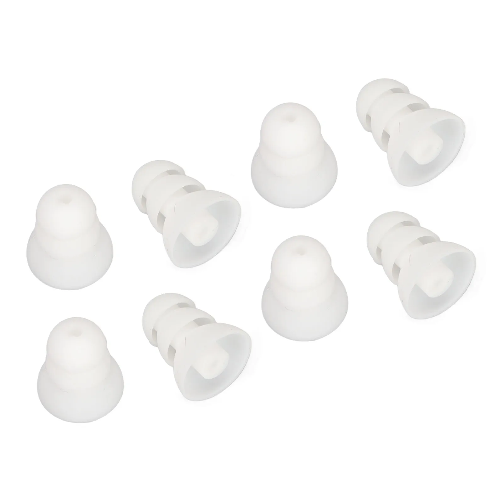 8pcs Hearing Aid Ear Tips 3 Layer Soft Silicone Replacement BTE ITE Pocket Hearing Aids Earplug Domes Hearing Aids Accessory