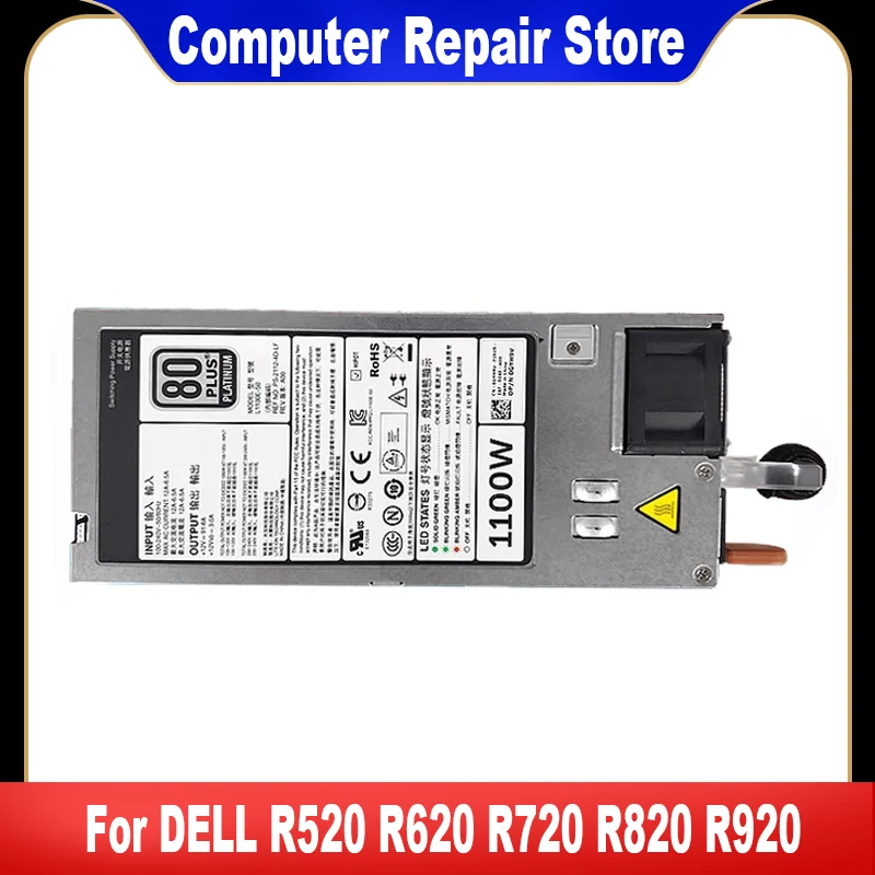 

Original 0GYH9V 0GDPF3 0NTCWP 0YT39Y GYH9V GDPF3 NTCWP YT39Y For DELL R520 R620 R720 R820 R920 1100W Power Supply 100% Test