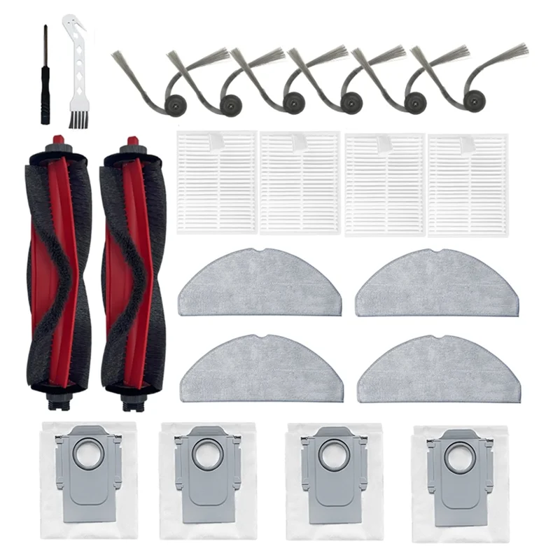 A98G-22Pcs استبدال أجزاء ل Roborock Q7TF / Q7TF + جهاز آلي لتنظيف الأتربة الملحقات الرئيسية الجانب فرشاة تصفية ممسحة القماش الغبار با