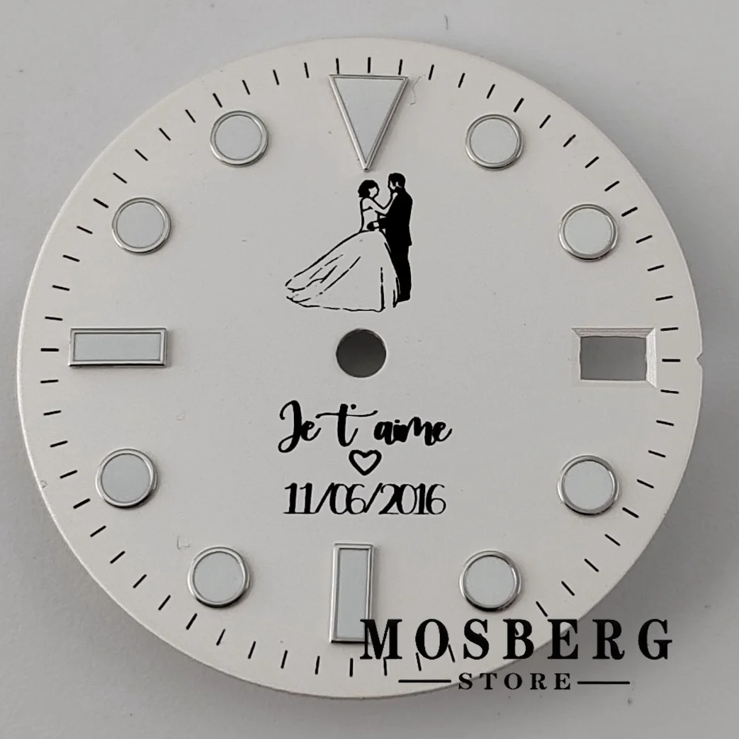 Personalization DIY Custom Logo Watch Dial Black White For NH35 NH36 Movement Accessory Part