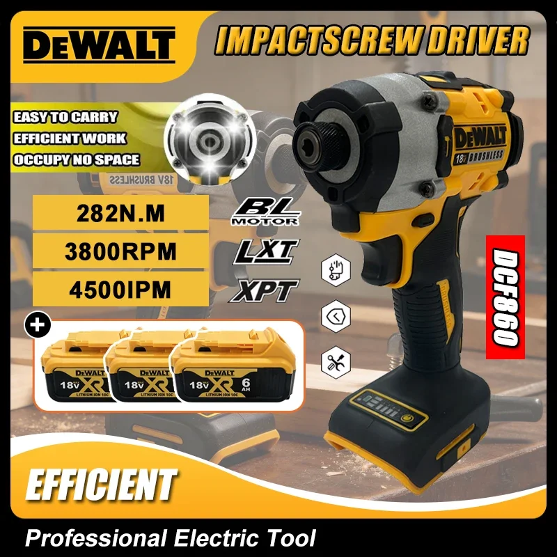 

Аккумуляторная компактная дрель-шуруповерт Dewalt DCF860, бесщеточная электрическая дрель-отвертка, перезаряжаемый электроинструмент, обновленная версия DCF850