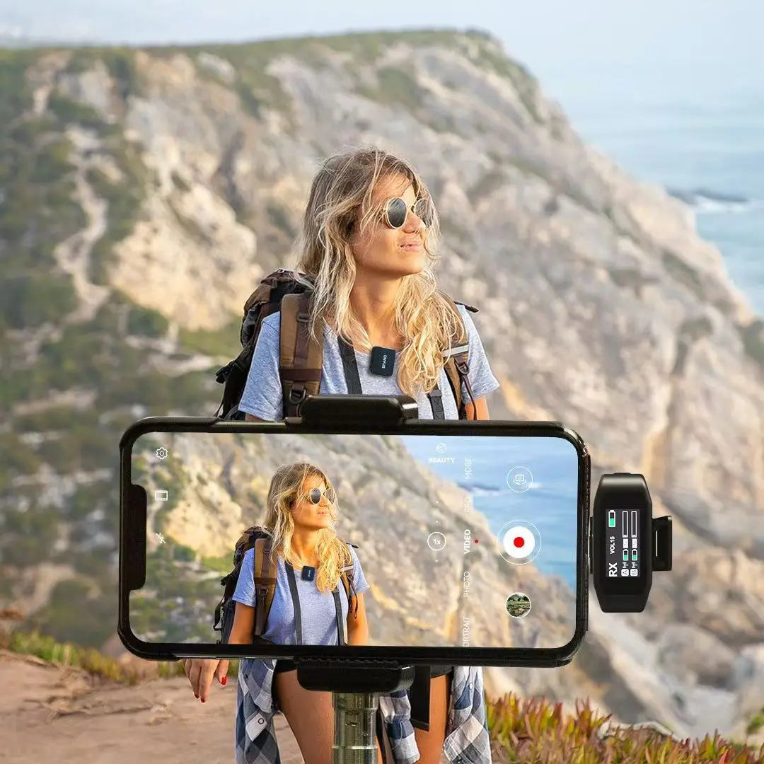 Facebook Portal Audio Recording Studio Equipment, Entrevista microfone sem fio Transmissor, PC Android Phone