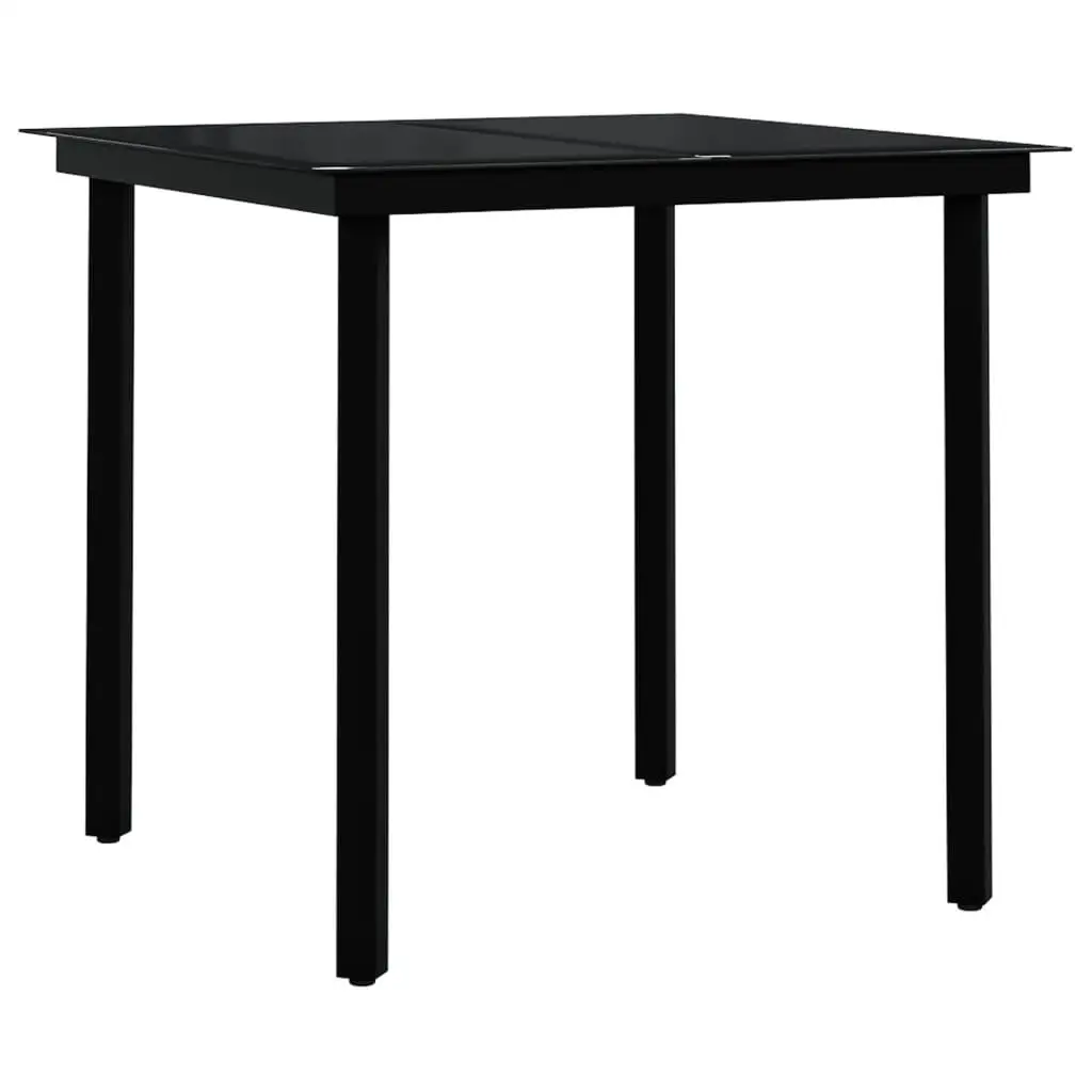 Elegante juego de comedor de patio negro de 3 piezas para comodidad y elegancia al aire libre