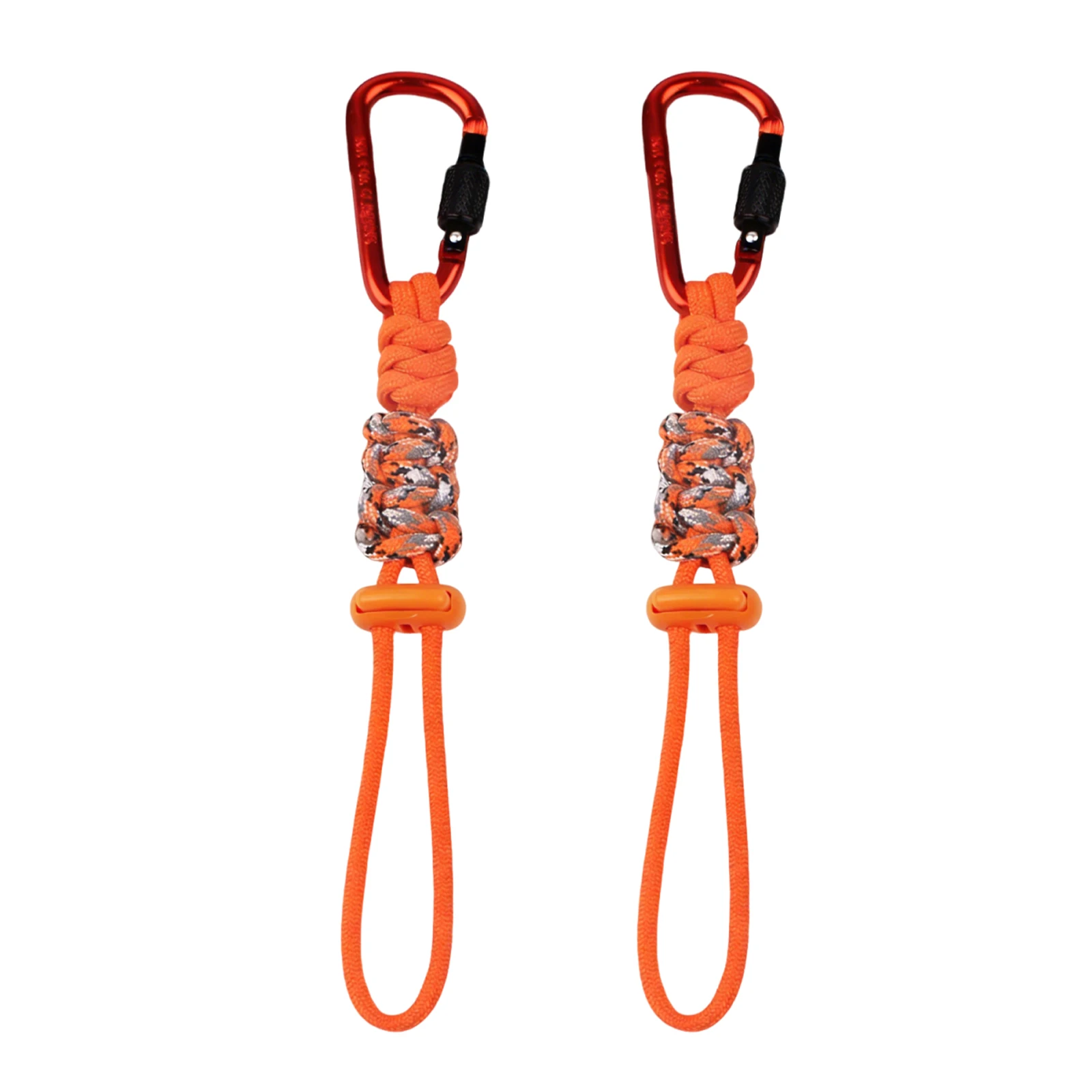 2pcs Hand-Woven Water Bottle Lanyard with Carabiner Clip Paracord Lanyard Outdoor Gear for Men Women Camping & Hiking Trips