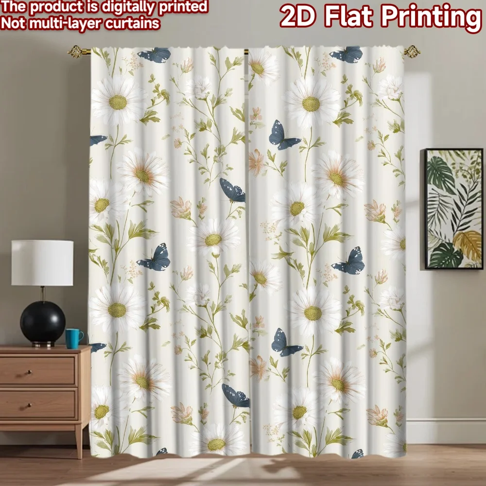 

1pc 2D flat Photography Backdrop Popular Scene Backdrop Floral Butterflies and Daisies 100% Polyester Family Party Decoration