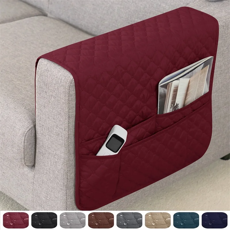 1pc Sofa Armrest Organizer with Pockets Couch Armchair Hanging Storage Bag for TV Remote Control Cellphone Couch Arm Slipcover