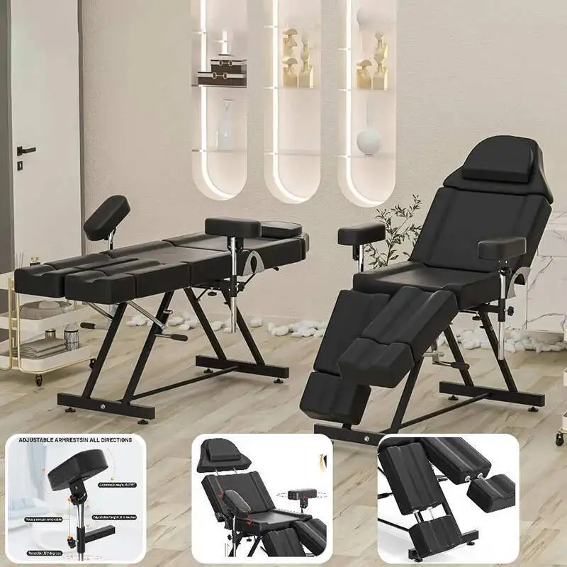 Folding Massage Chair Electric Salon Table Aesthetic Stretchers Artificial Leather Tattoo Furniture Camillas Para Lashista