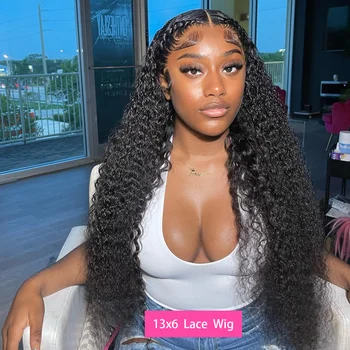 200 Density 40 Inch 13x6 Deep Wave Hd Lace Frontal Wigs Human Hair Curly Wigs Water Wave 13x4 Lace Front Wig For Black Women Wig - Image 4