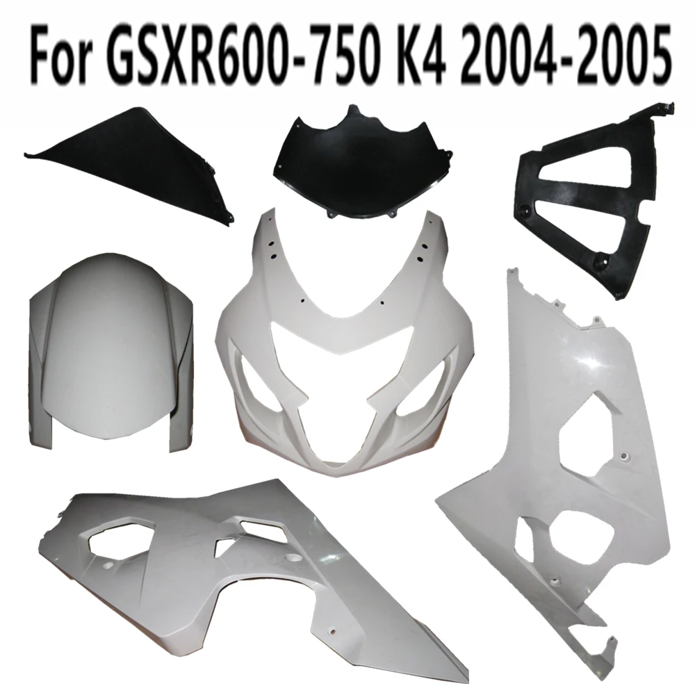 Motorcycle Unpainted For GSXR600 GSXR750 GSXR GSX 600 750 2004 2005 K4 Bodywork Pack left right Fairing Plastic parts Injection