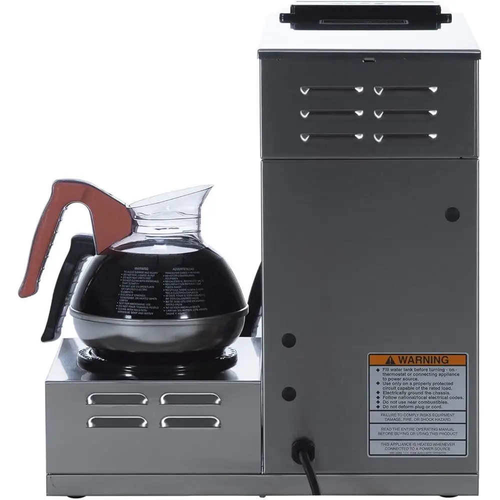 ماكينة صنع القهوة التجارية منخفضة المستوى سعة 12 كوب مع 3 أدوات تدفئة سفلية وقمع سبلاش جارد معدات تخمير القهوة المحمولة رقم