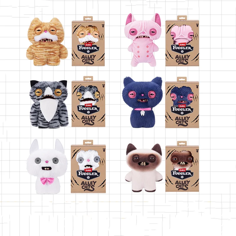 Fuggler Alley Cats Plush Toys Soft Plushies Cute Cartoon Dolls Funny Original Fuggler Ugly Teeth Monster Stuffed Animal Toy 22CM