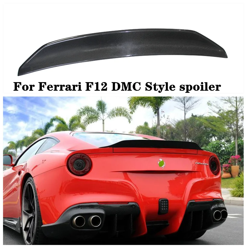 For Ferrari  F12 DMC Style High Quality Real Carbon Fiber Car Rear Wing Trunk Lip Spoiler