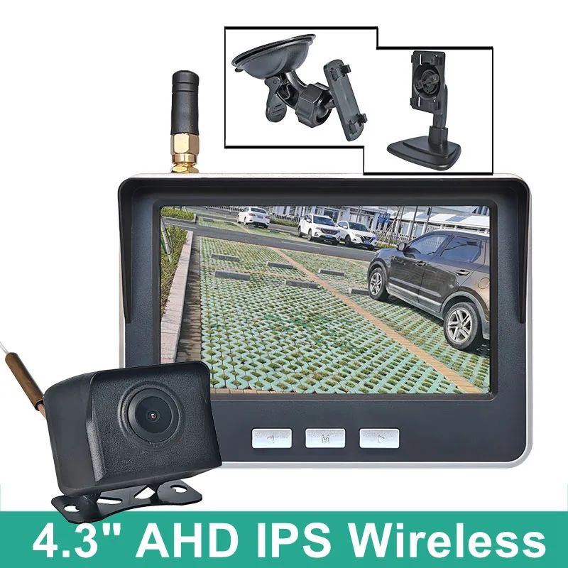 DIYSECUR Беспроводной 4,3-дюймовый автомобильный монитор AHD IPS, вид сзади, задний вид, автомобильная камера AHD, звездный свет, комплект ночного видения для вождения