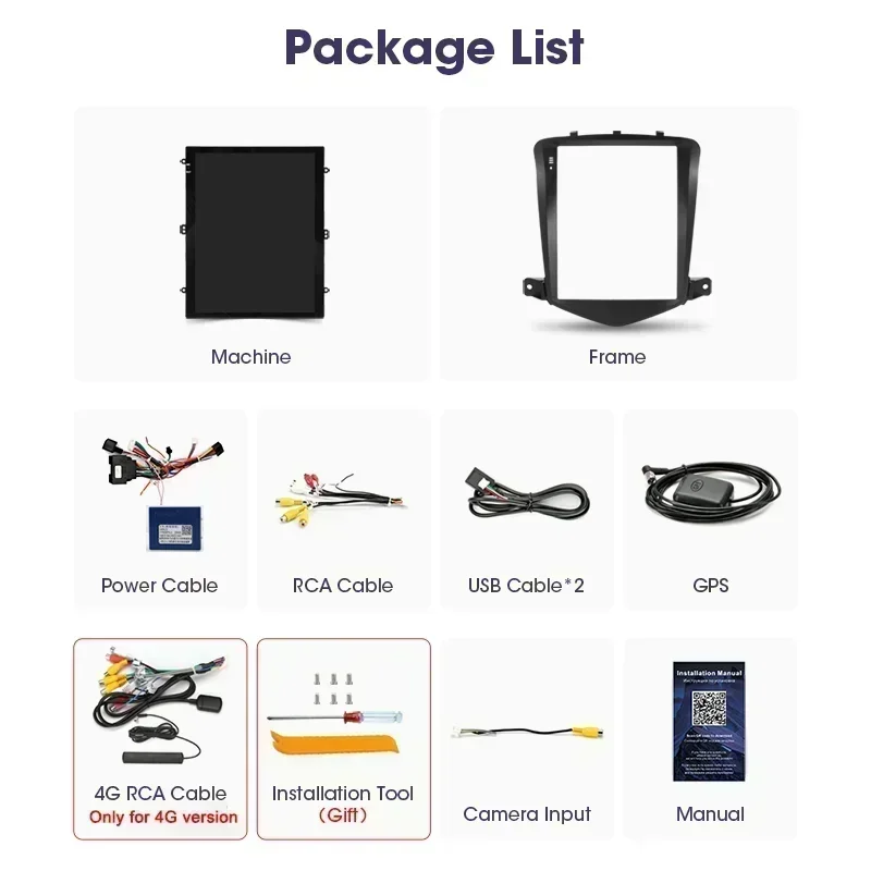 Srnubi 9.7 "راديو السيارة أندرويد لسيارة شيفروليه كروز J300 2008-2012 2Din مشغل وسائط متعددة الملاحة عبر الفيديو 4G وحدة رأس Carplay