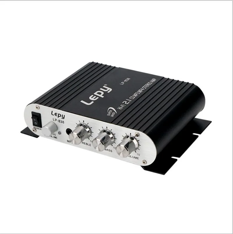 LP-838 2.1 channel subwoofer amplifier super heavy bass output DC 12V for home/car amplifier