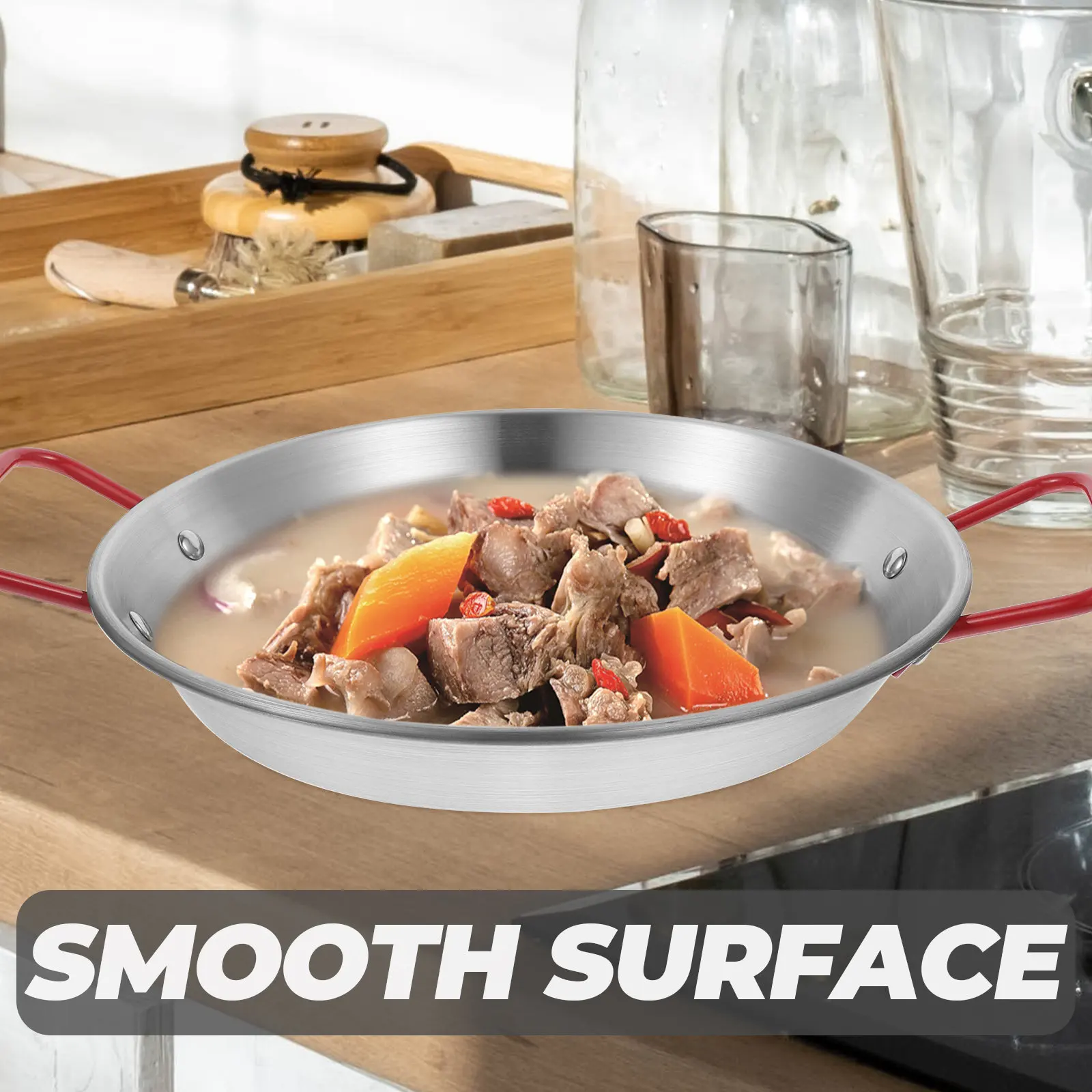 Stainless Steel Frying Pan 20Cm Flat Bottom Quick Heat Conduction Easy Flip Skillet for Sandwiches Pancakes Omelets Fried